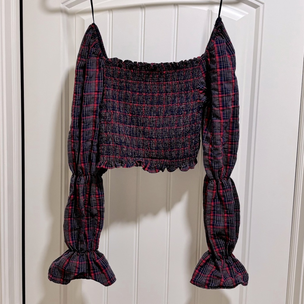 Zara cinched stretchy crop top